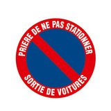 Plaque de signalisation Prière de ne pas stationner - Sortie de voitures