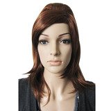 Perruque femme cheveux mi-longs châtains - Mannequin et Buste