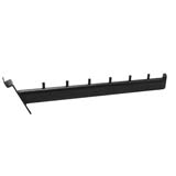 Bras incliné noir 6 picots - L 36 cm - pour panneaux rainurés - Bras