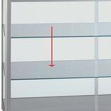 Etagère en verre pour code 219403 - Vitrines alu tablettes réglables