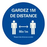 Adhésif sol Gardez 1m de distance - Encaissement, Sécurité