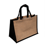 Sacs cabas bicolores en jute - Sacs en tissu