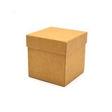 Boîte carrée kraft à couvercle amovible - 12 x 12 x12 cm - Boîtages cadeaux