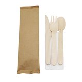 Kits 3 couverts + 1 serviette - Vaisselle biodégradable et compostable