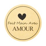 Étiquettes rondes Fait main avec AMOUR