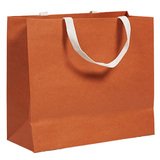 Sacs cadeaux kraft terracotta poignées coton - 36 + 13 x H 30 cm - Sacs luxe chic nature