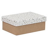 Boîtes cadeaux Terrazzo à couvercle amovible - blanc / brun - 16 x 11 x 6 cm - Boîtages cadeaux