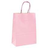 Sacs kraft poignées torsadées rose pastel - 16 + 8 x H 22 cm