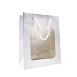 Sacs pelliculés blanc mat avec fenêtre - 22 + 11 x 28 cm