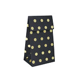 Pochettes cadeaux Pois - petit modèle - noir / or - Pqt de 20