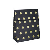 Pochettes cadeaux Pois - noir / or - moyen modèle - Pochettes cadeaux à motifs