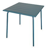 Table métal carrée - bleu foncé