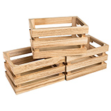 Caisses en bois naturel - 22 x 15,5 x H 12 cm - Coffrets bois