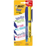 Stylo gel effaçable bleu + 1 surligneur jaune fluo - Évènements saisonniers