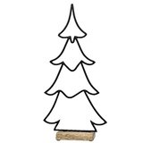 Sapin en métal sur socle en bois - Petit modèle - Décors à poser