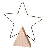 Cadre étoile sur triangle bois 35 micro-leds - Décors lumineux