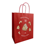 Sacs kraft à motif de Noël Hansel 23 + 12  x H 30 cm - Sacs Spécial Noël