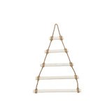 Sapin à suspendre en bois blanchi et corde - Hauteur 68 cm - Décors de Noël Naturels et bois