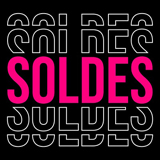 Affiche carrée Soldes Noir et Fuchsia