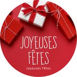 Étiquettes adhésives rondes rouge JOYEUSES FËTES et cadeaux - Atelier des lutins