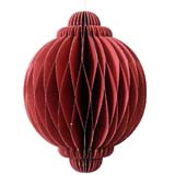 Boule de Noël en papier accordéon à suspendre - rouge - H 20 cm - Décors en carton