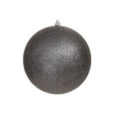 Boule de Noël - noir pailleté - ø 18 cm - Boules et étoiles pailletées