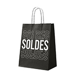 Sacs SOLDES poignées torsadées Noir / Blanc 24+12x32cm