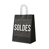 Sacs SOLDES poignées torsadées Noir / Blanc 32+15x42cm