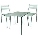 Lot 1 table + 4 chaises en métal - vert menthe