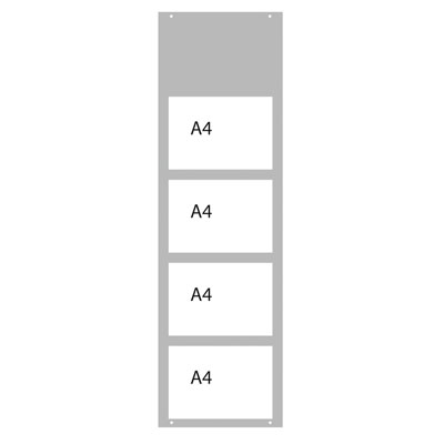Panneau 4 pochettes A4 - Porte-visuels muraux - à suspendre