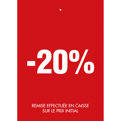 Étiquettes à trou -20% - Affiches et Étiquettes promo Journées Françaises