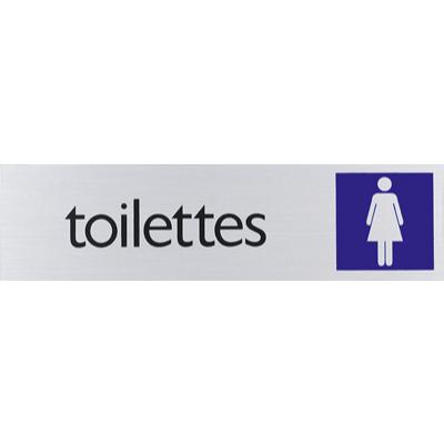 Plaque alu Toilettes Dames - Plaques adhésives Alu