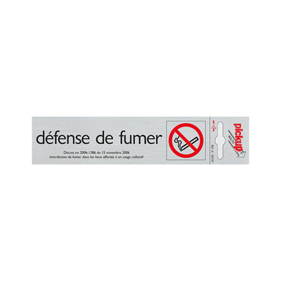 Plaque alu Défense de fumer - Plaques adhésives Alu