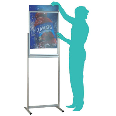 Vitrine d'affichage 2 faces sur pieds - Vitrines d'affichage-5