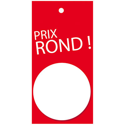 Étiquettes à trou prix rond - Étiquettes à trou Soldes