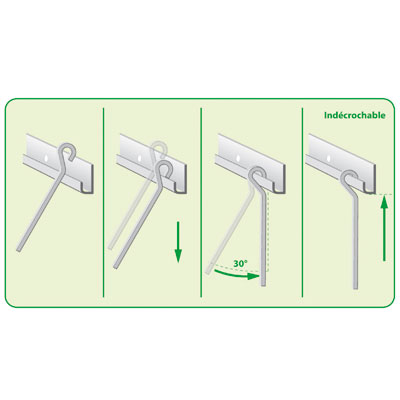 Cimaise alu + 2 tiges alu + 2 crochets X - Cimaises-1
