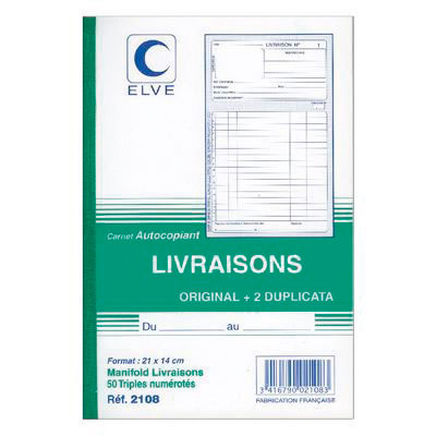 Bon de livraison, tripli - Livraisons