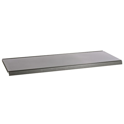 Tablette tôle monobloc - Ligne Store gris métallisé pas de 50 mm