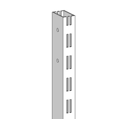 Montant 2 faces double perforation pas de 50 mm - Ligne Store blanc pas de 50 mm-1