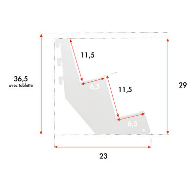 Console 2 niveaux pour tablette presse/multimédia - Ligne Store blanc pas de 50 mm-1