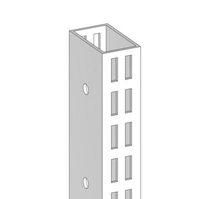 Montant 2 faces double perforation pas de 25 mm - Ligne Store blanc pas de 25 mm