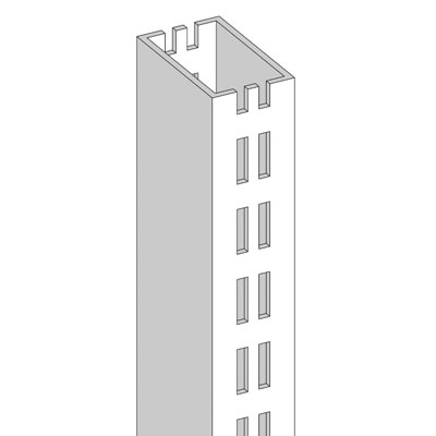 Montant 2 faces double perforation - Ligne Store blanc pas de 25 mm