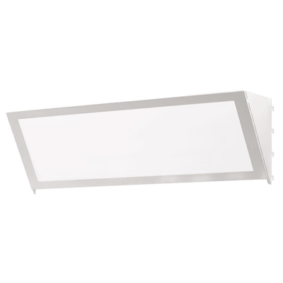 Bandeau d'en-tête incliné + plexi - Ligne Store blanc pas de 25 mm