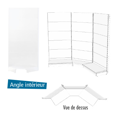 Fond tôle plein d'angle intérieur - Ligne Store blanc pas de 25 mm-1