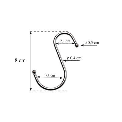 Crochet S chromé - Crochets - Anneaux-1