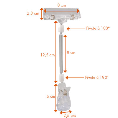 Supports PLV articulés avec pince - Porte-affiches à clipser - à pincer-1