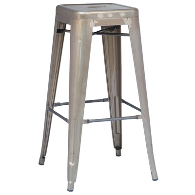 Tabouret haut aspect métal brut - Tabourets