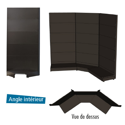 Fond tôle plein d'angle intérieur - Ligne Store noir pas de 25 mm-3