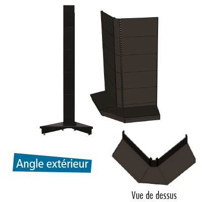 Fond tôle plein d'angle extérieur - Ligne Store noir pas de 25 mm-2