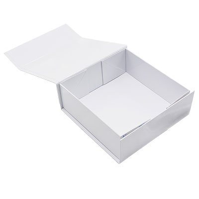 Boîtes aimantées - blanc brillant - 16 x 16 x H 6 cm - par 5 - Boîtages cadeaux-1